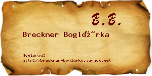 Breckner Boglárka névjegykártya